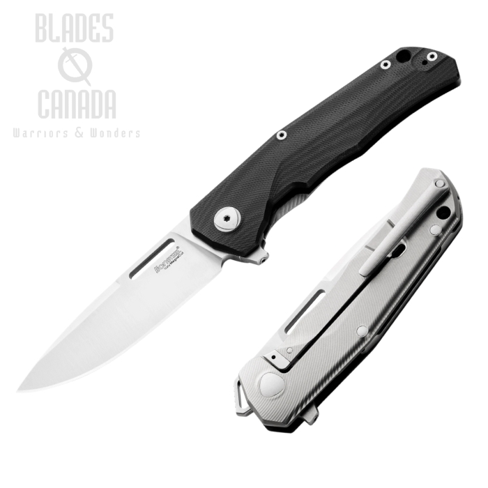 Lion Steel Q4ttro Flipper Folding Knife, MagnaCut, G10 Black, Q4 GBK